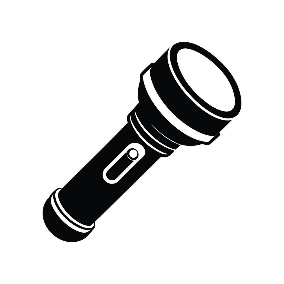 Flashlight on a White background. Shine lighting torch vector