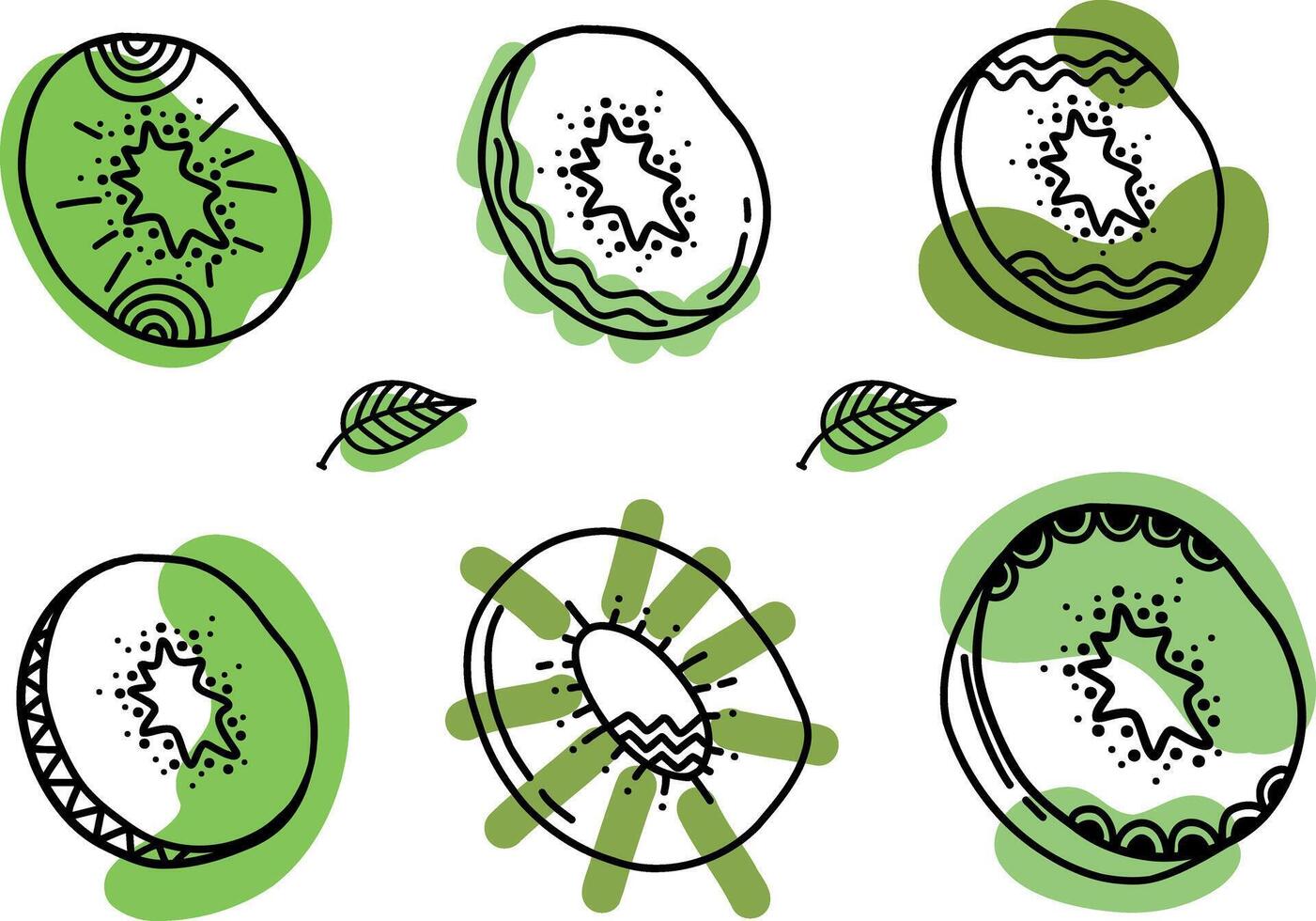 Kiwi fruit seamless pattern. Kiwi with leaf hand drawn repeated backdrop. Whole fruit and cut half. Food template for background, textile, wrapping paper, wallpaper. vector