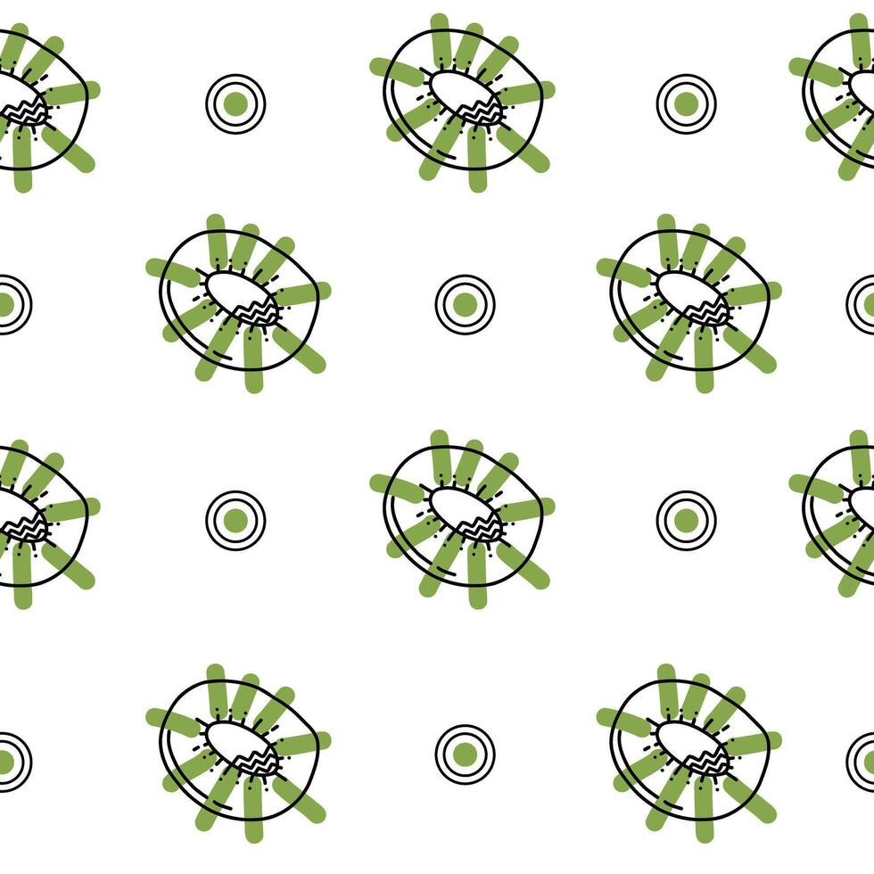Kiwifruit seamless pattern. Kiwi with leaf hand drawn repeated backdrop. Whole fruit and cut half. Food template for background, textile, wrapping paper, wallpaper. vector