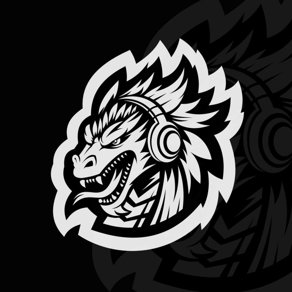 A black and white logo for a team vector