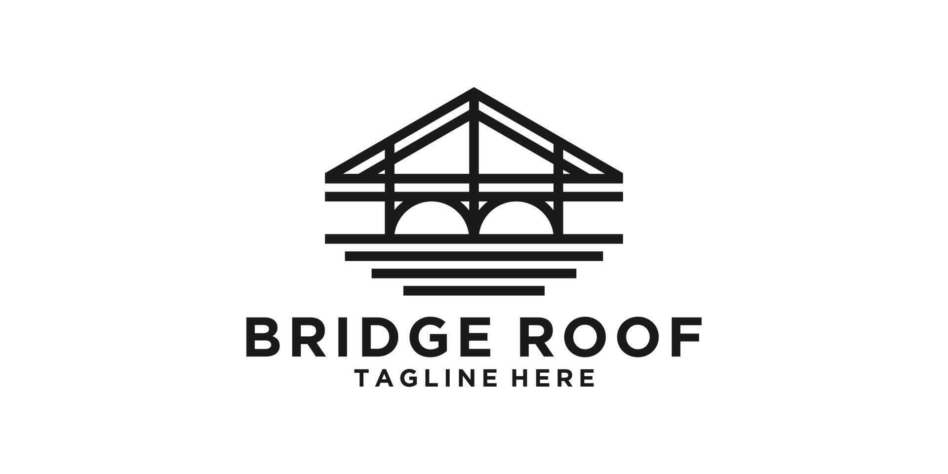 logo design bridge and roof,construction,building,architect,logo design ,symbol,icon,idea,creative. vector