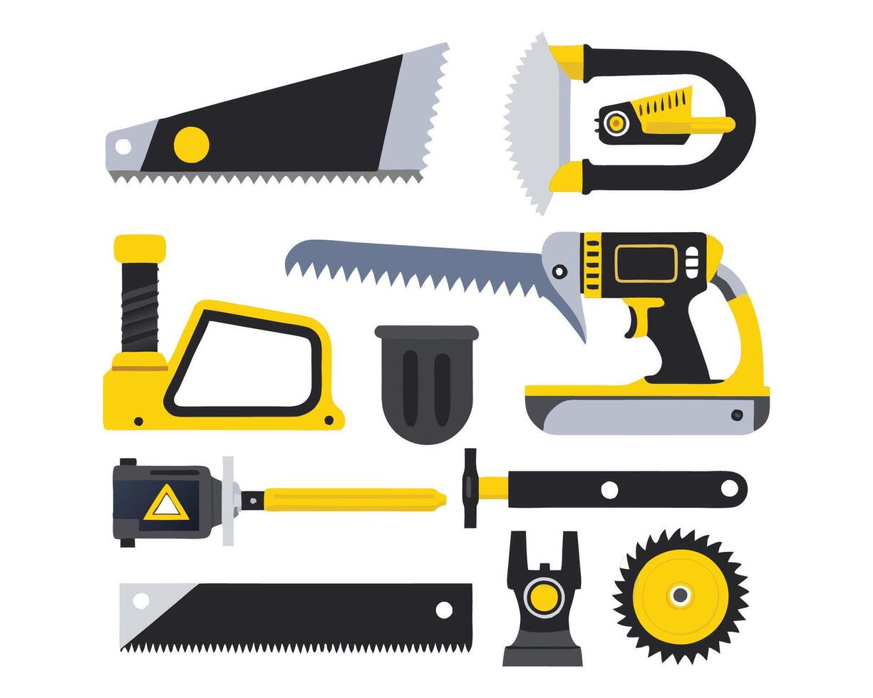 saws for wood and metal tools vector