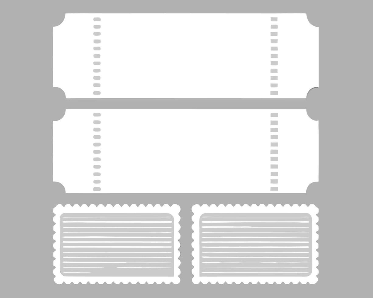 a set of three blank tickets on a gray background vector