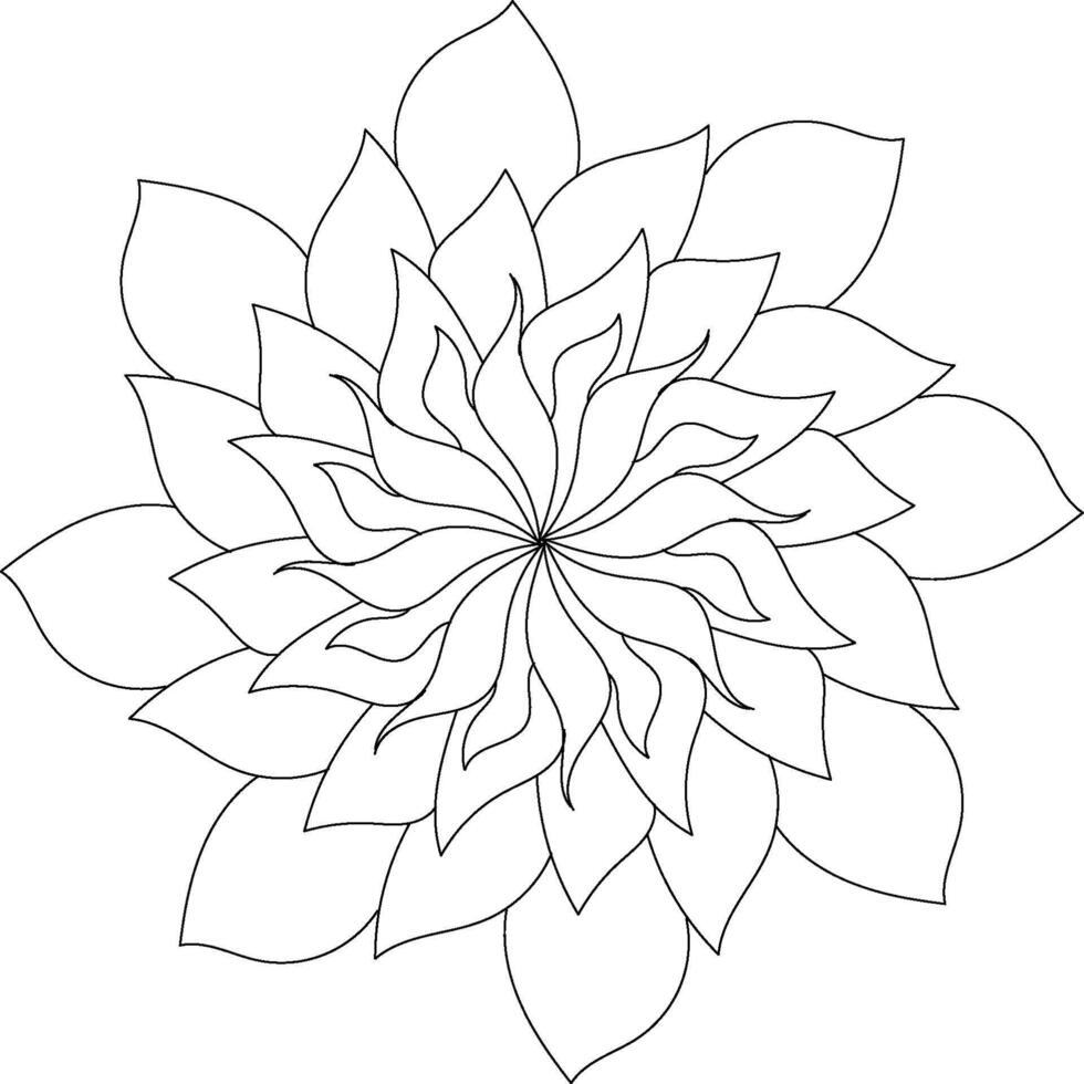 Mandala black line in white background vector