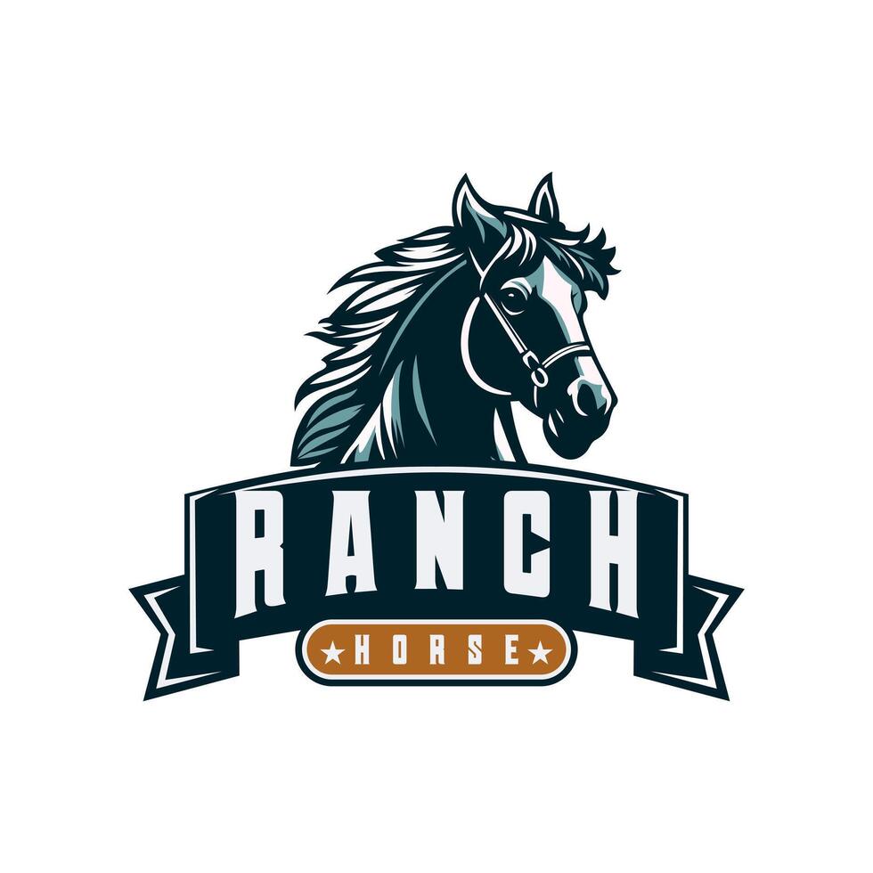 cool horse silhouette for industrial ranch logo vector