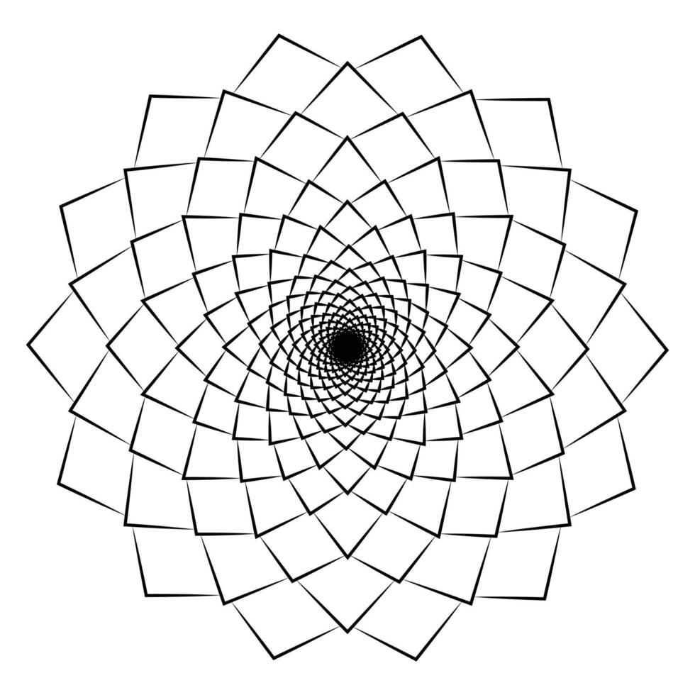 Abstract black line round mandala in white background. vector