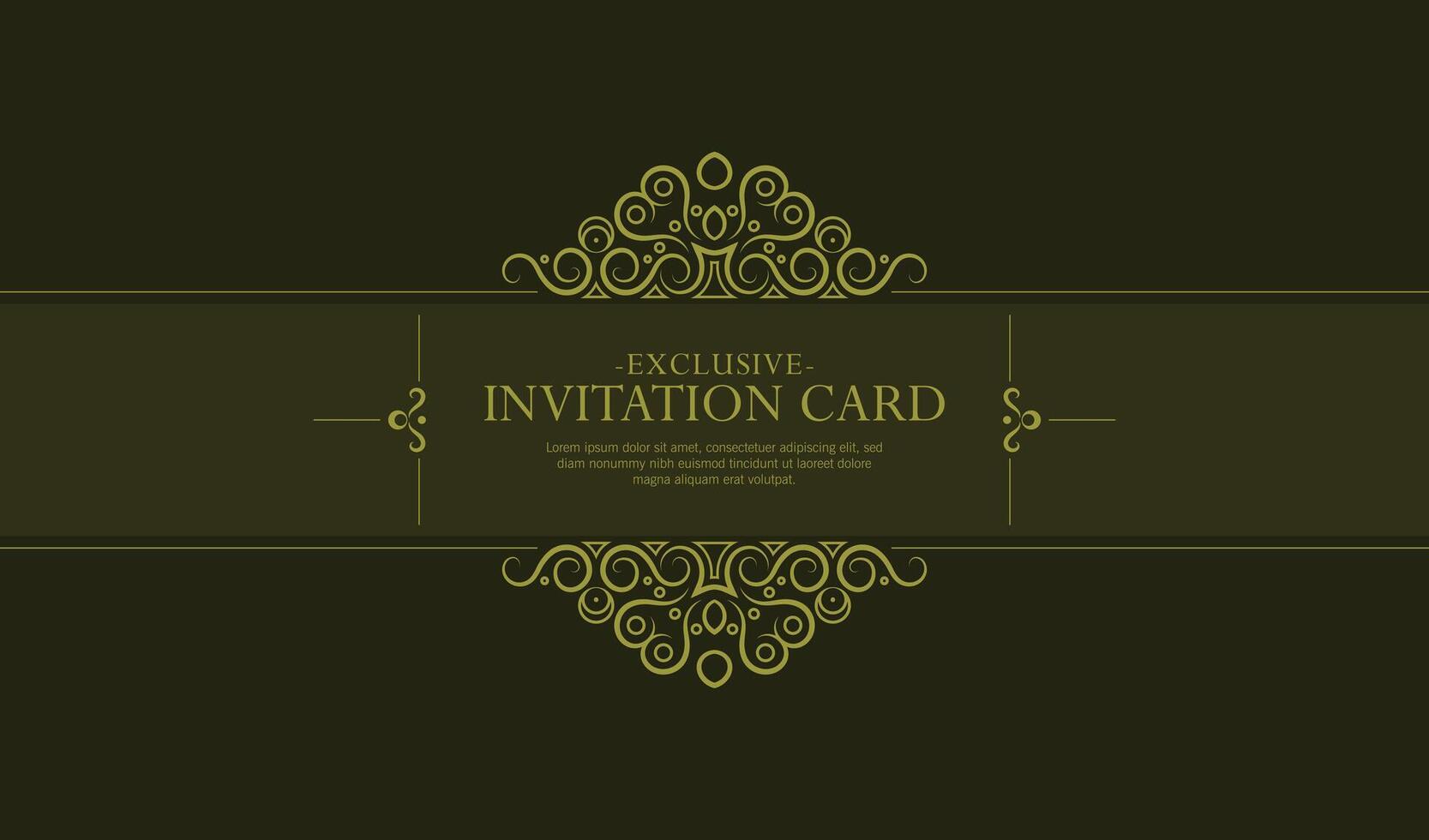 Ornament Invitation card design vintage style vector