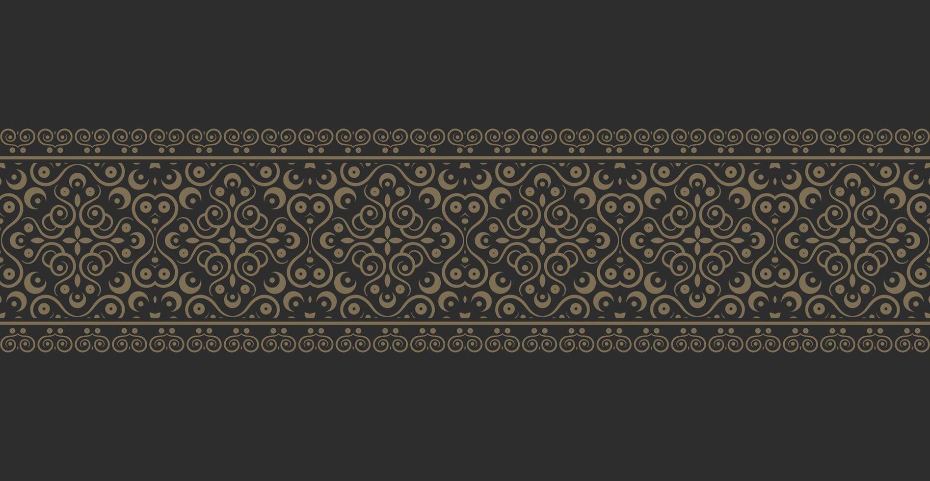 Vintage ornament style ethnic seamless borders vector