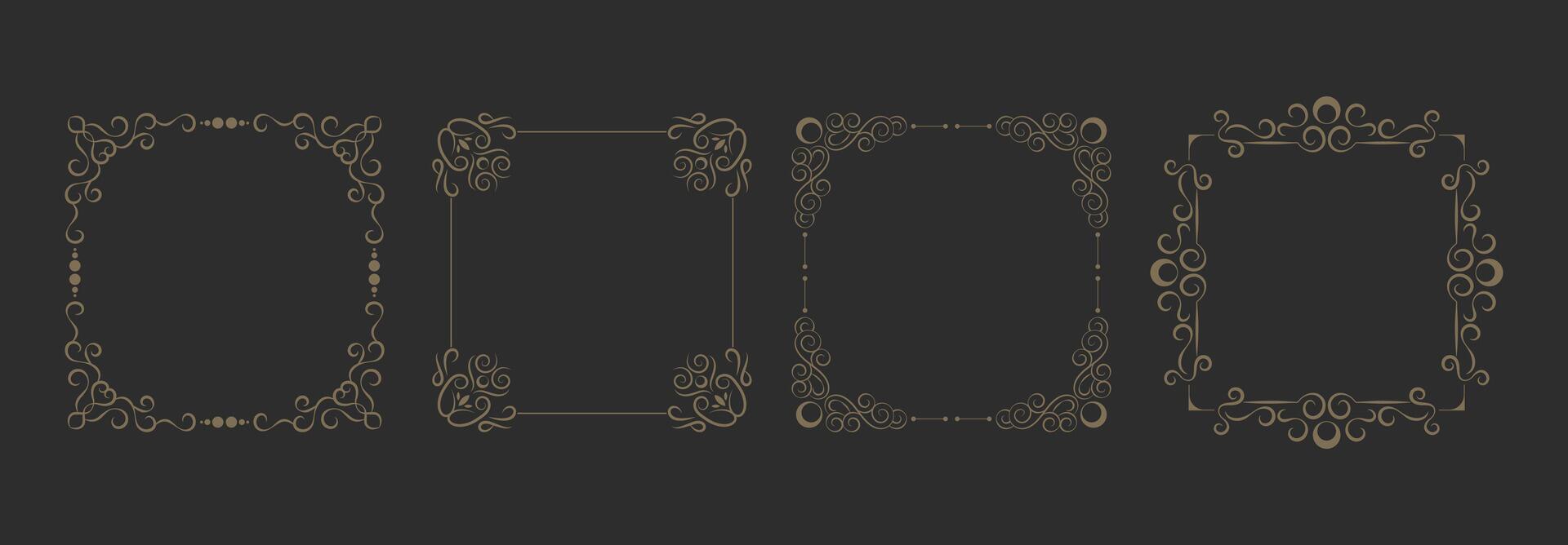 Set of decorative frame design background vector