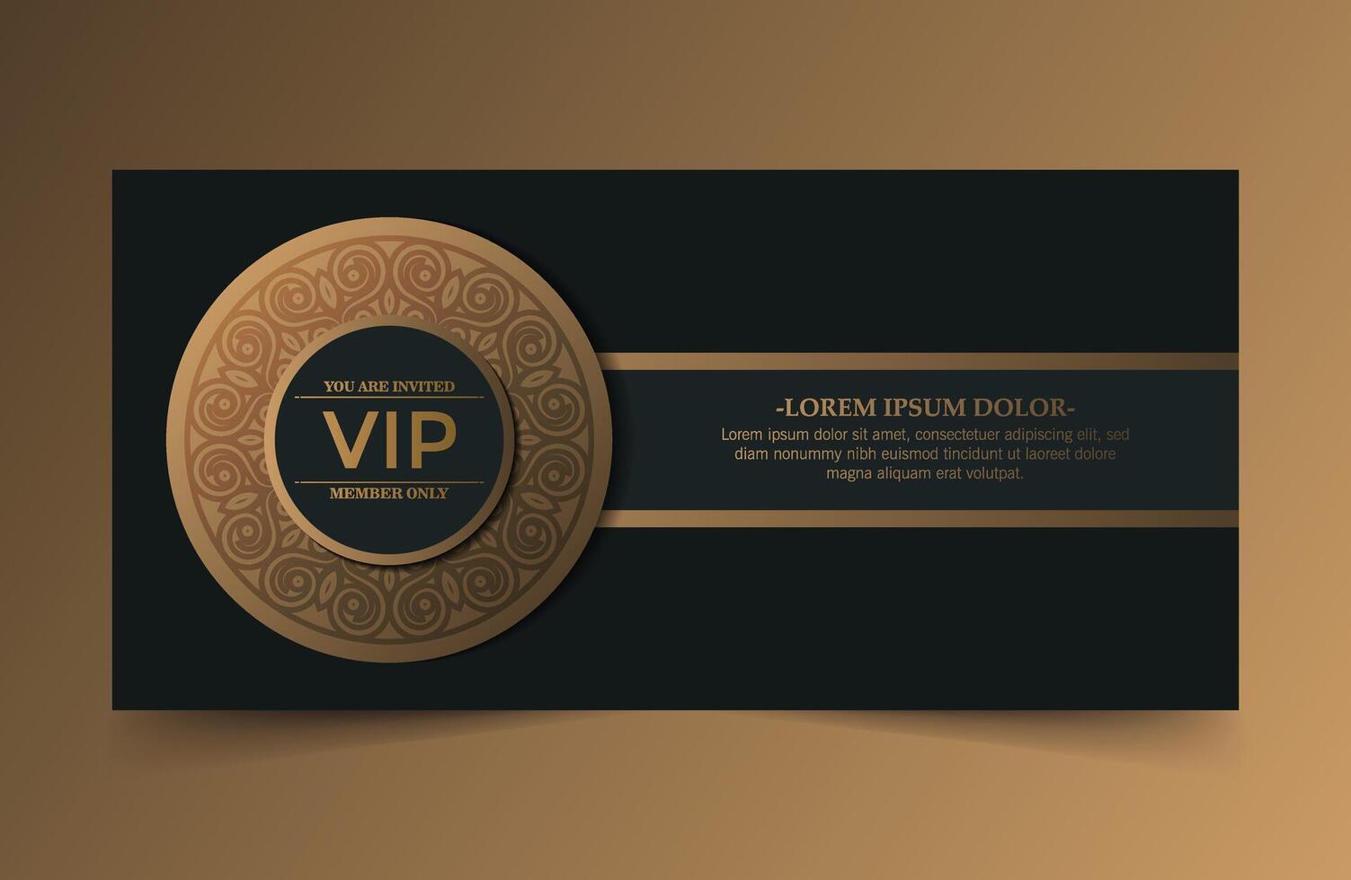 luxury dark vip card in circle ornament texture vector