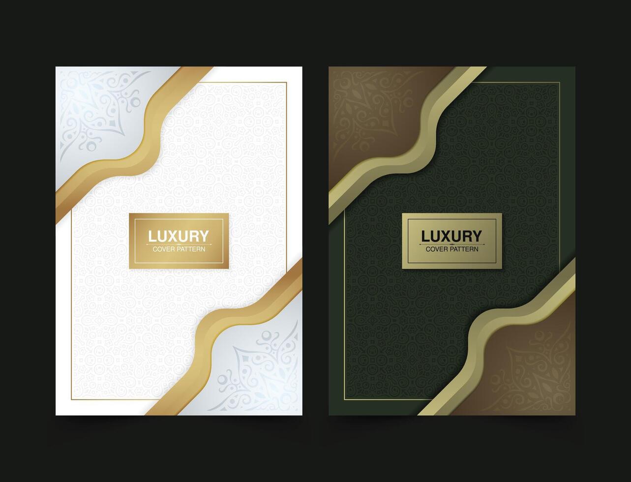 cover of elegant pattern motif in gold color vector
