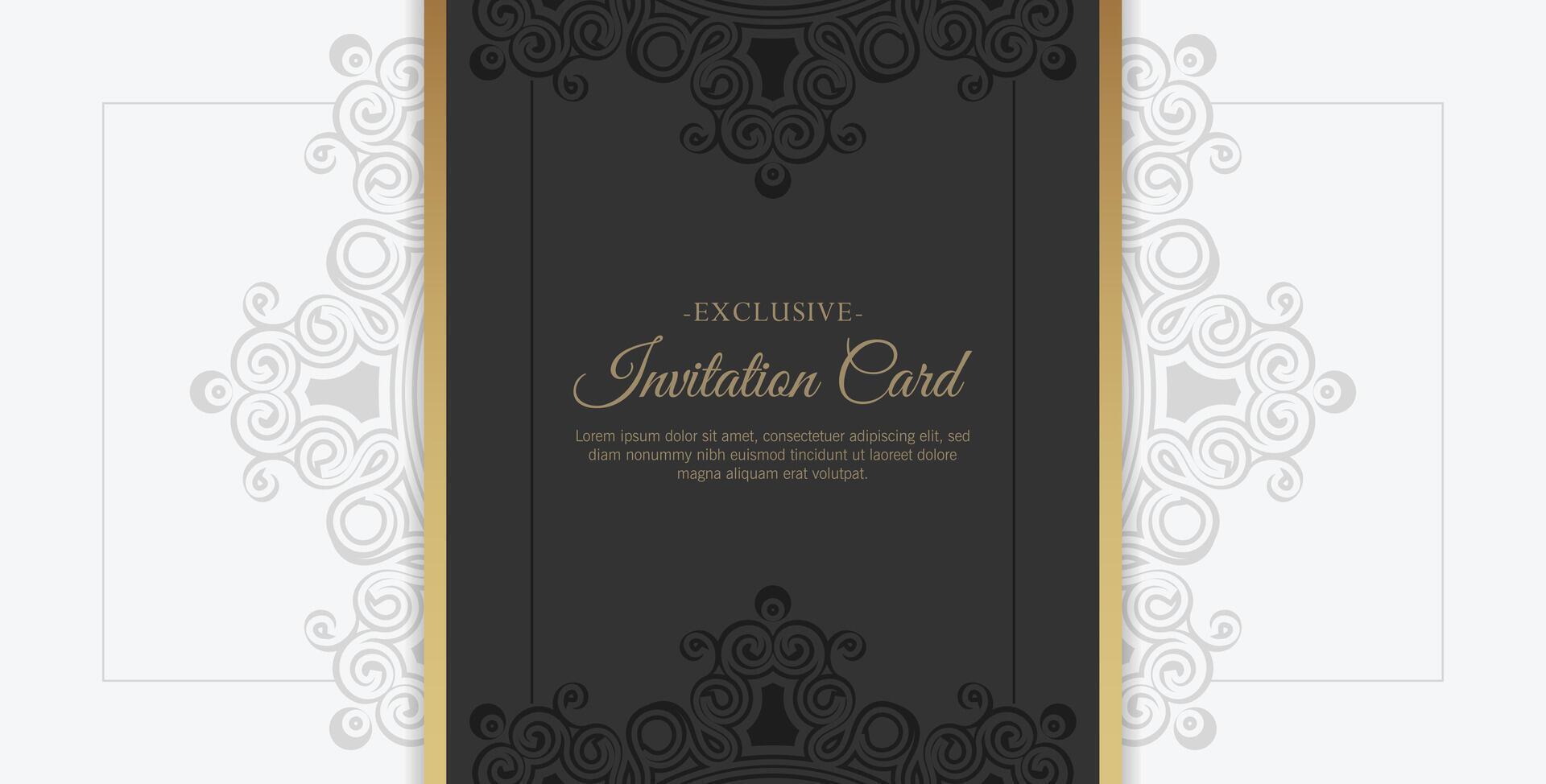Flat Invitation card design vintage style vector