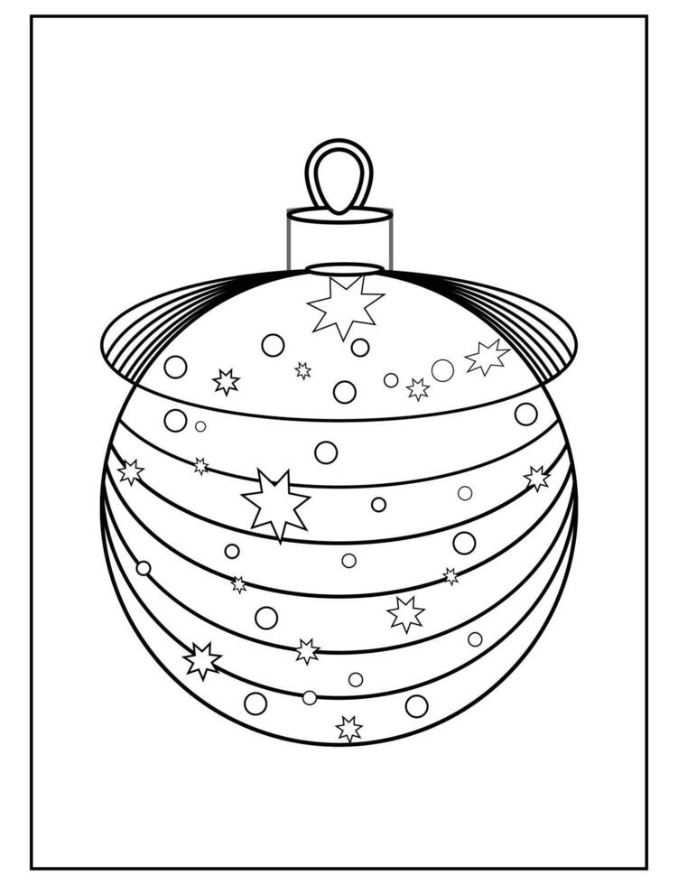 A Christmas ornament coloring page showcasing a decorative design, perfect for holiday-themed artistic expression vector