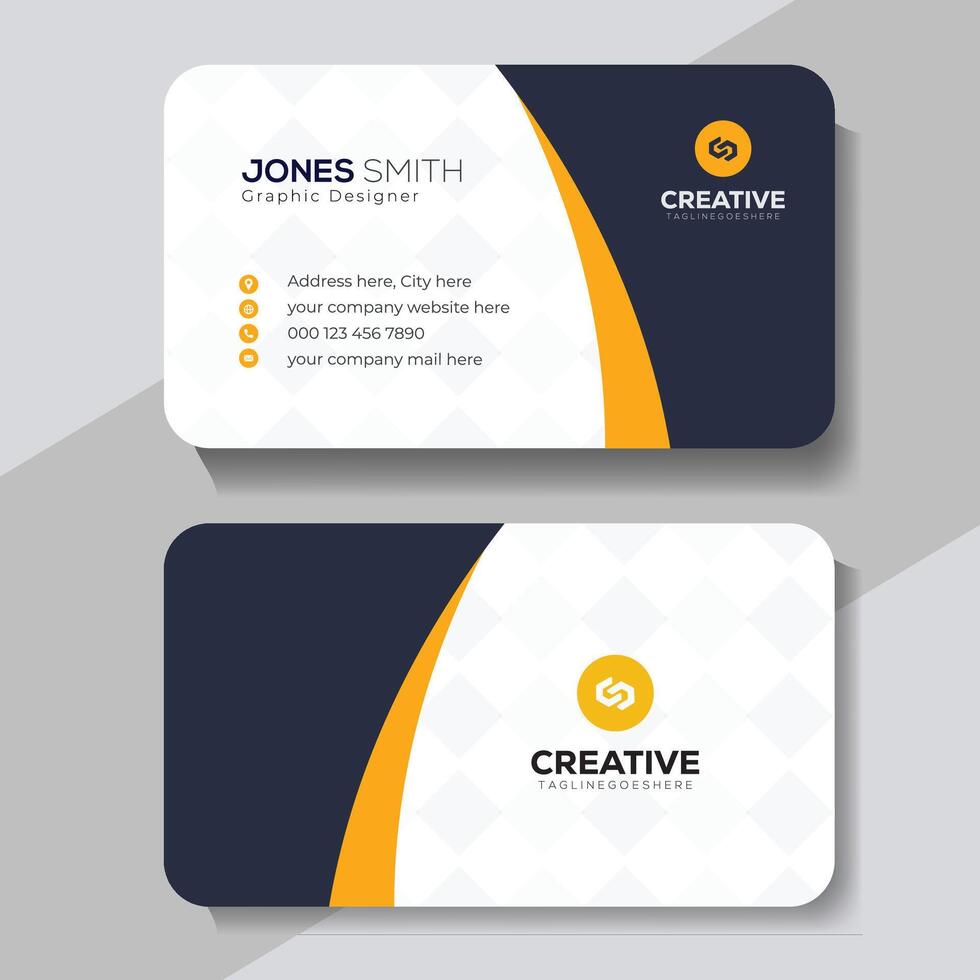 Editable orange business card templates and mockup Free vector