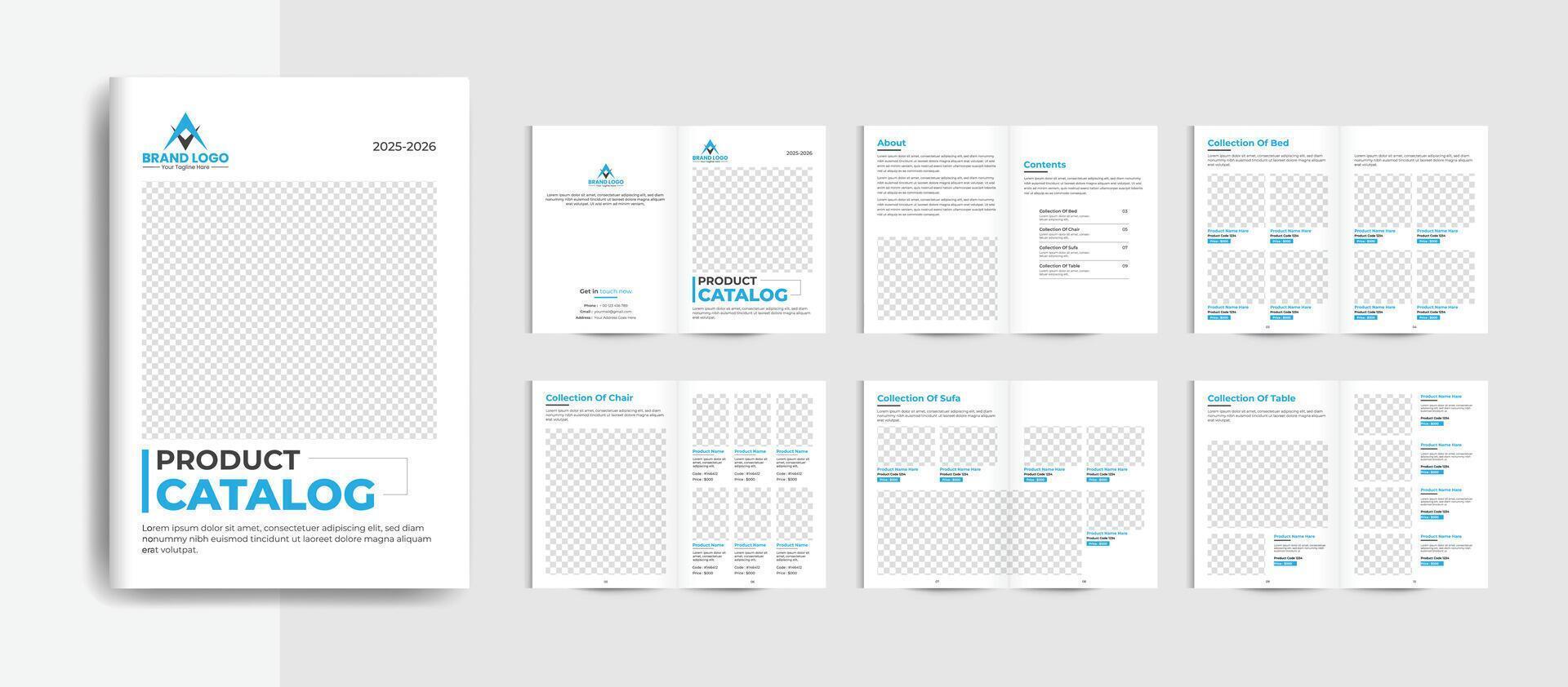 Furniture product catalog brochure design vector