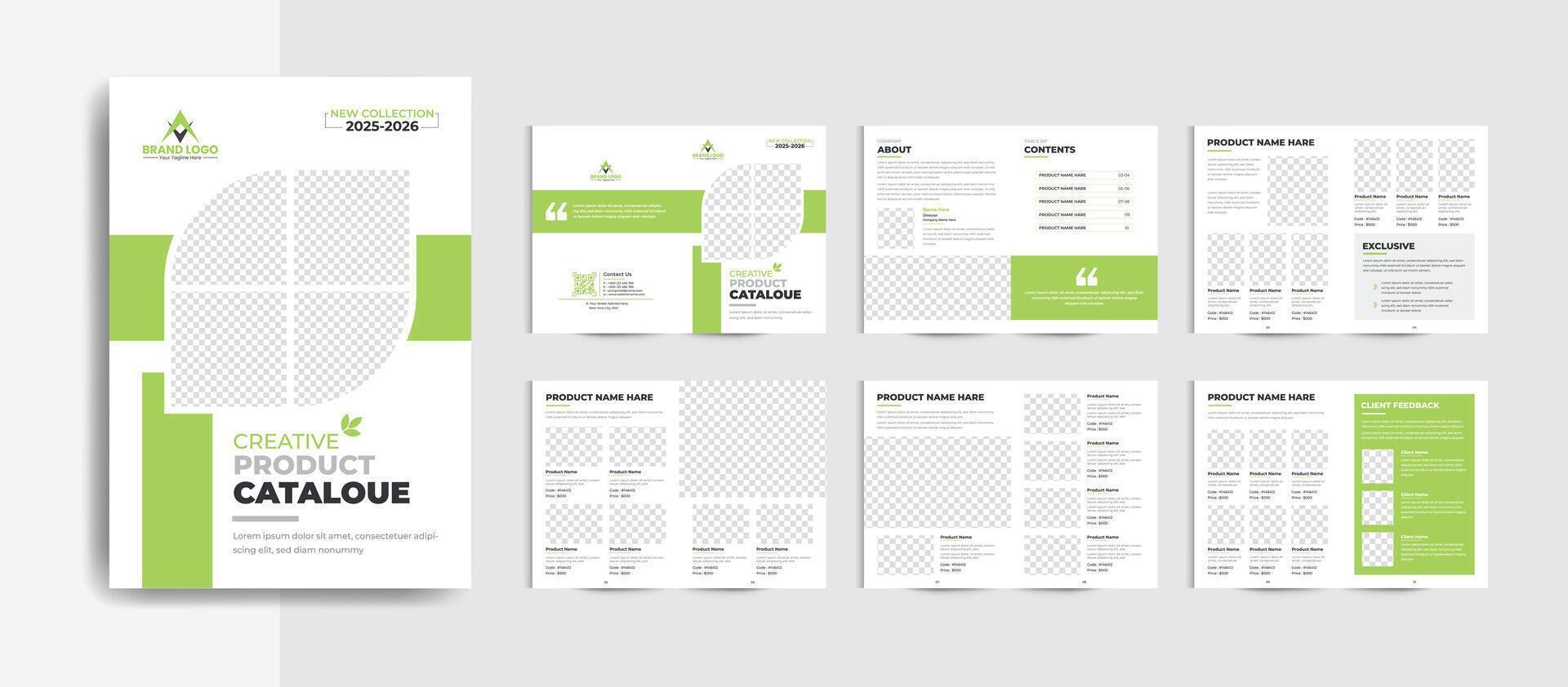 luxury furniture product catalog brochure design with minimal shapes vector