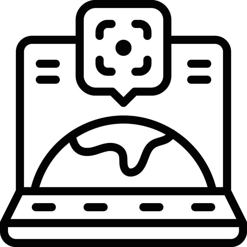 Tracker in laptop Icon. Military Laptop Icon vector