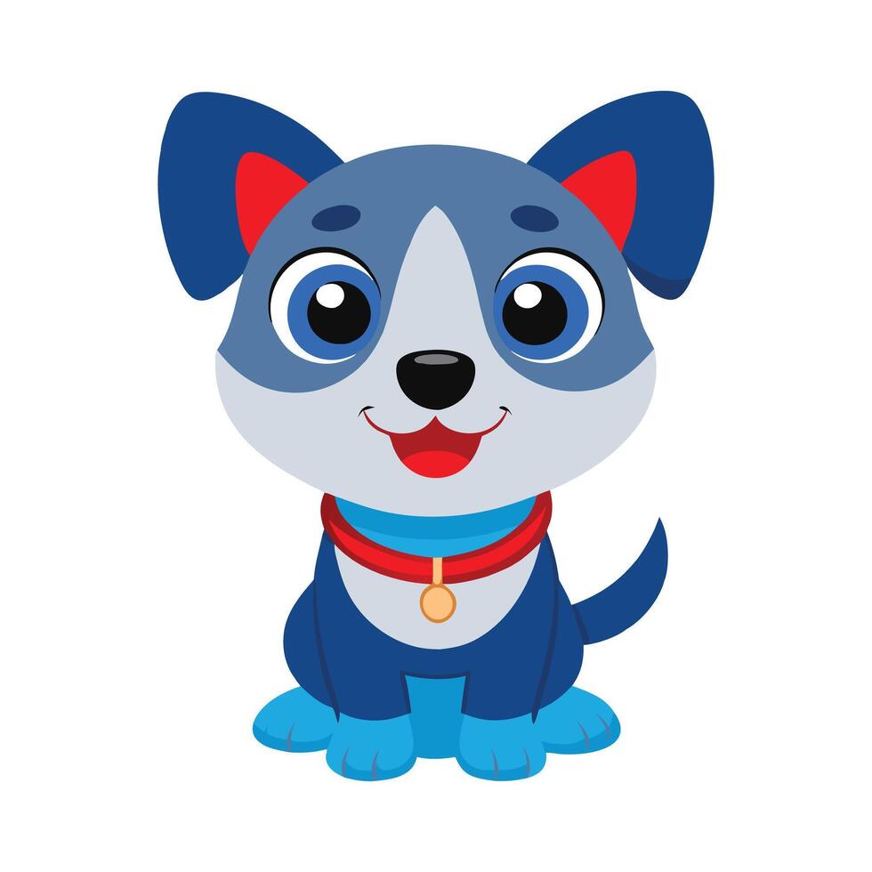 beautiful cute puppy with white background vector