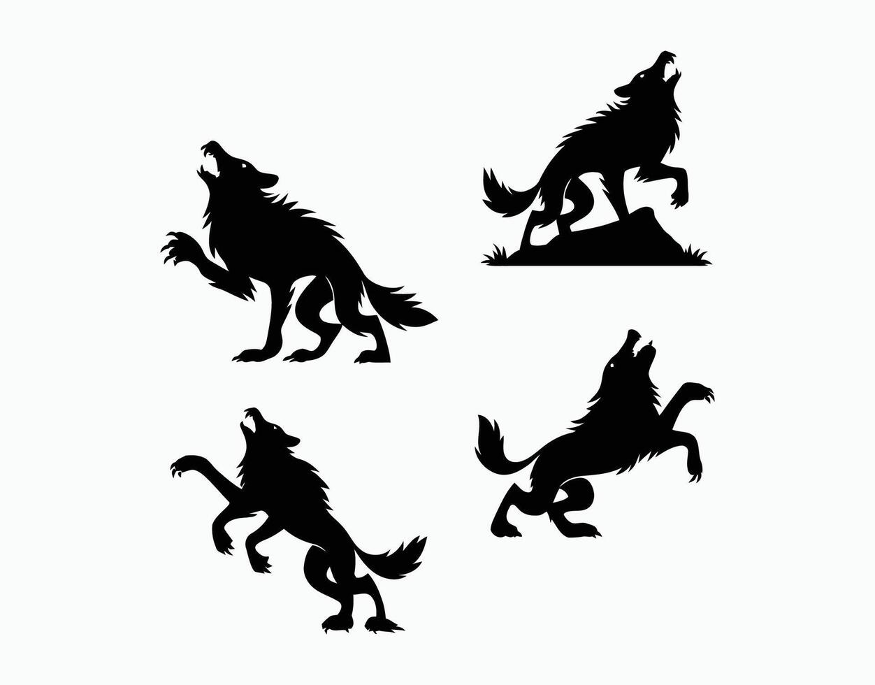 Artistic Howls Silhouette EPS Template Illustration vector
