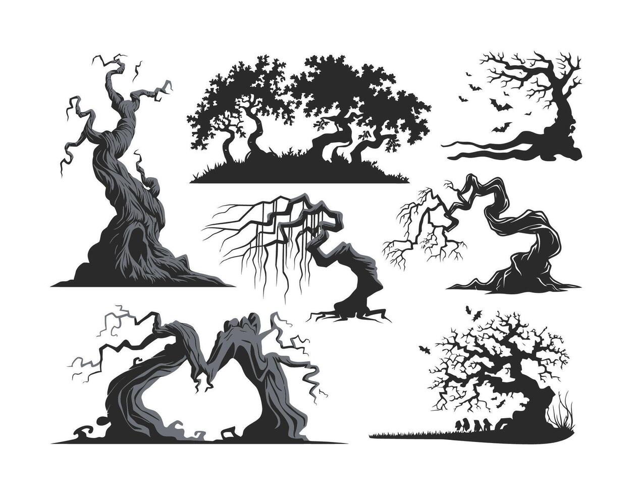 Strange Branch Trees EPS Template Illustration vector
