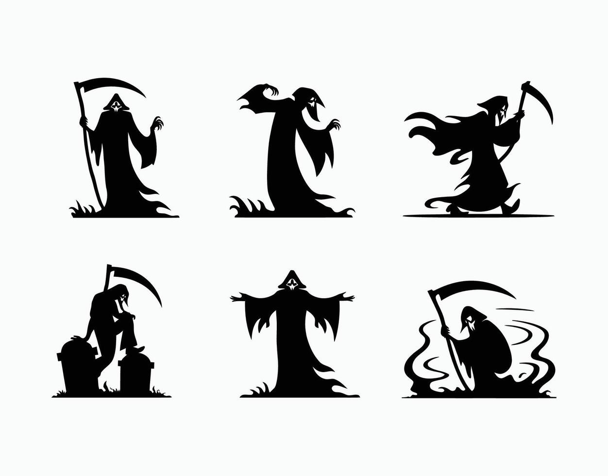 Grim Reaper Silhouette EPS Template Illustration vector