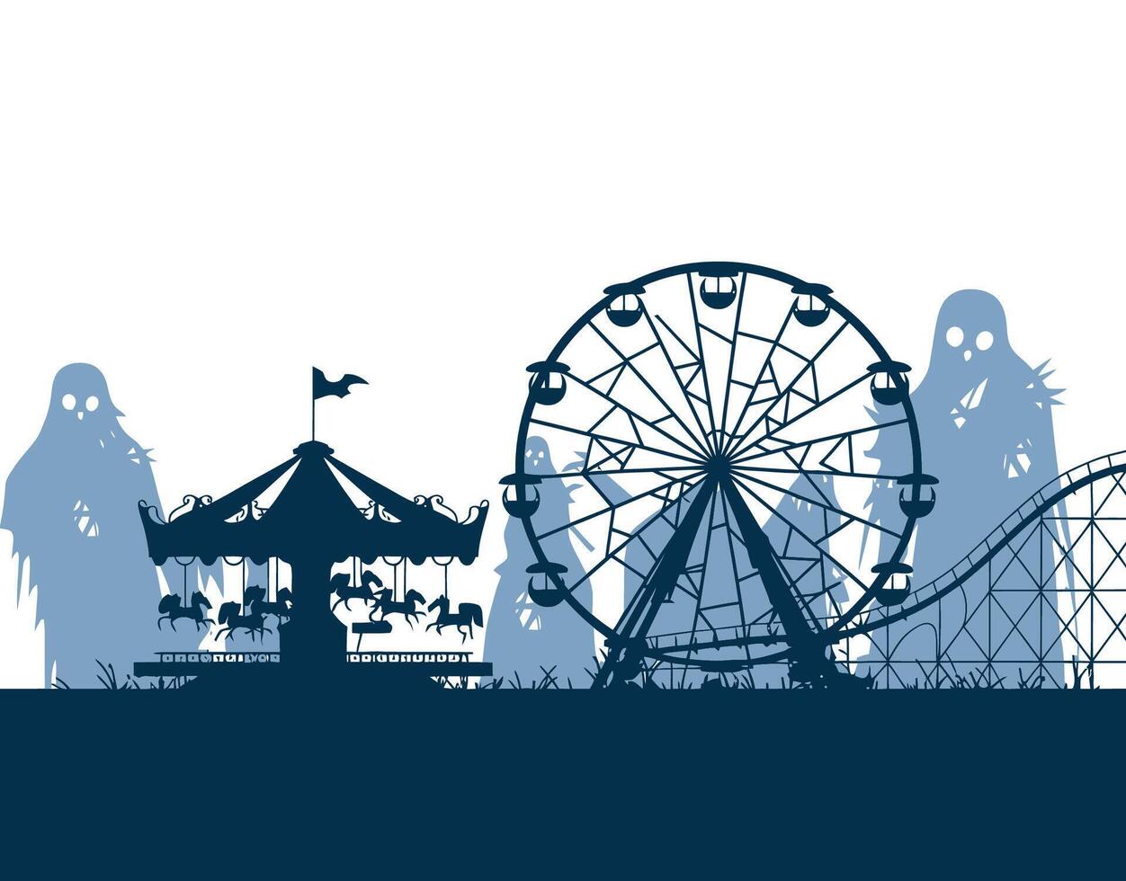 Farewell A Ghostly Carnival Silhouette EPS Template vector