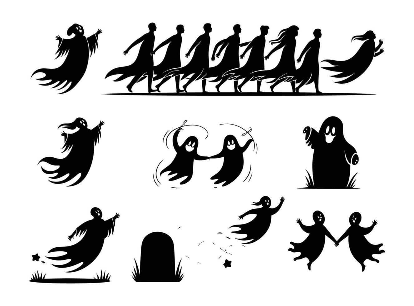 Ghost Friends EPS Template Illustration vector