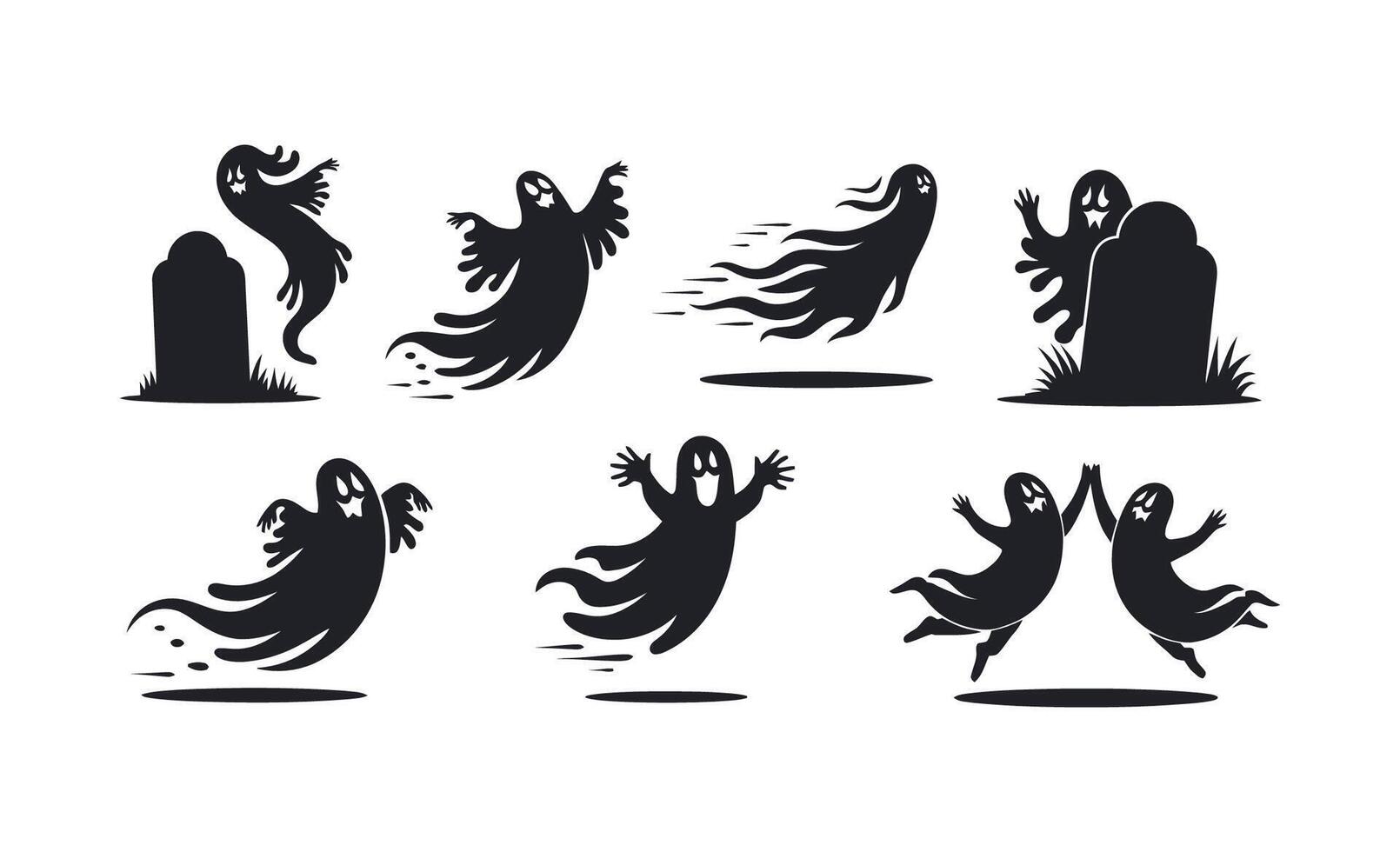 Wave of Ghosts EPS Template Illustration vector