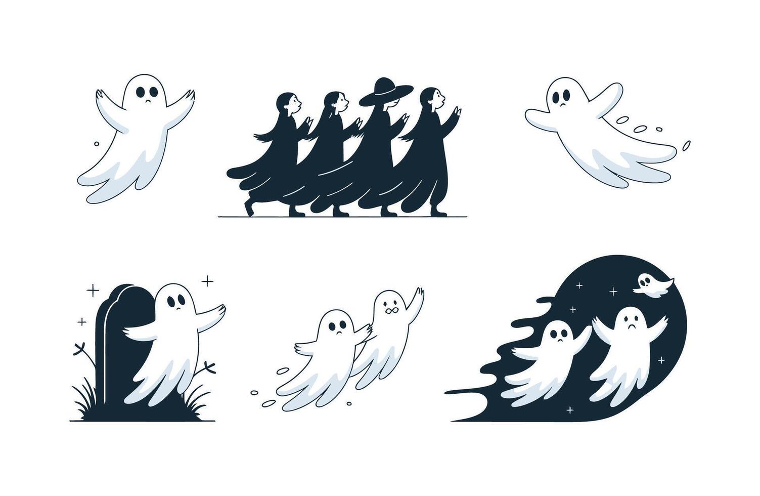Ghost Parade EPS Template Illustration vector