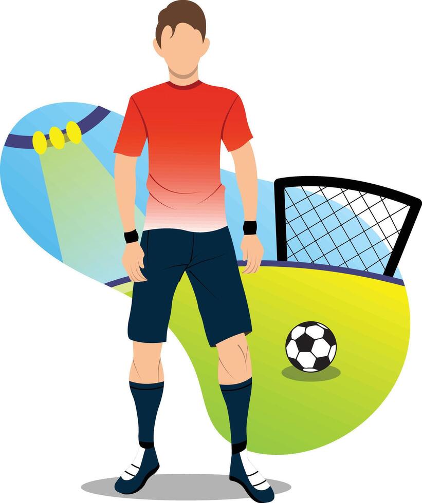 soccer player with ball vector