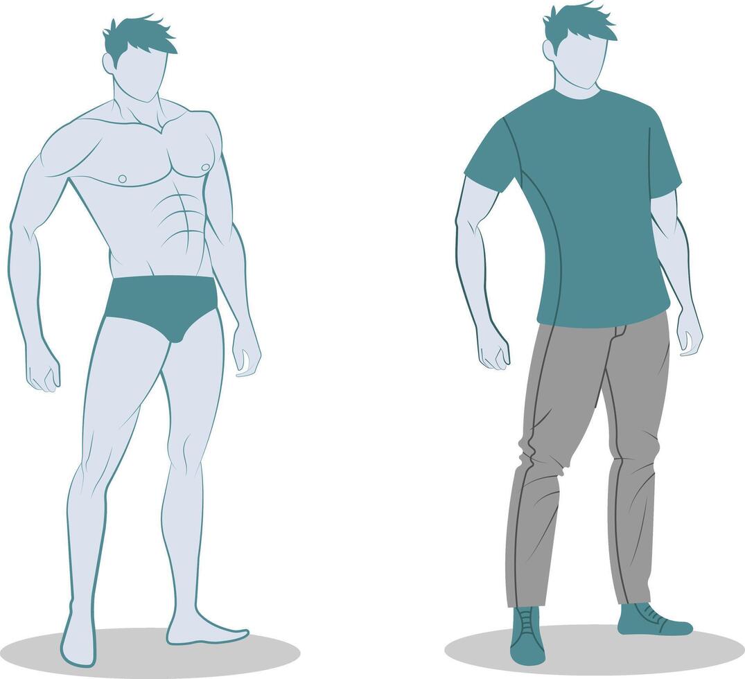 illustration of a male body vector
