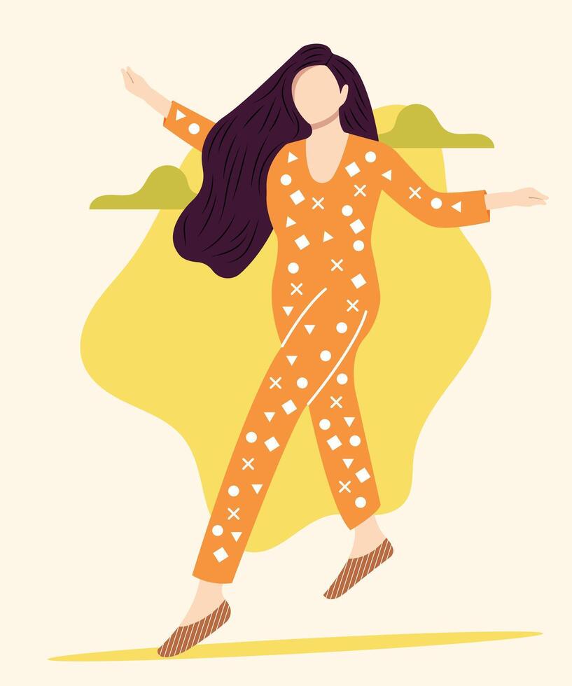 flat illustration of a girl vector
