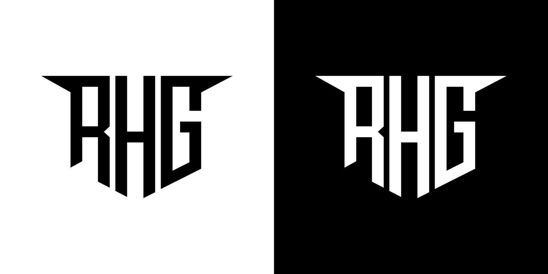 RHG letter logo design with white background in illustrator, logo modern alphabet font overlap style, calligraphy designs for logo, Poster, Invitation, etc. vector