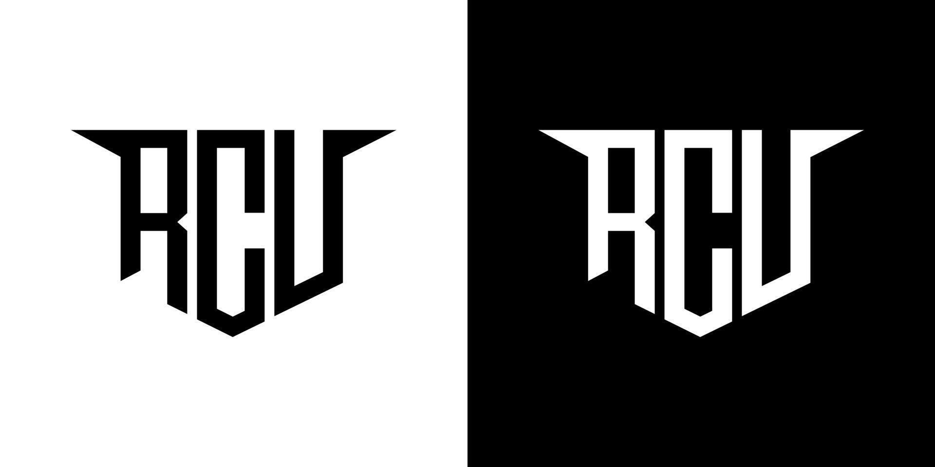 RCU letter logo design with white background in illustrator, logo modern alphabet font overlap style, calligraphy designs for logo, Poster, Invitation, etc. vector