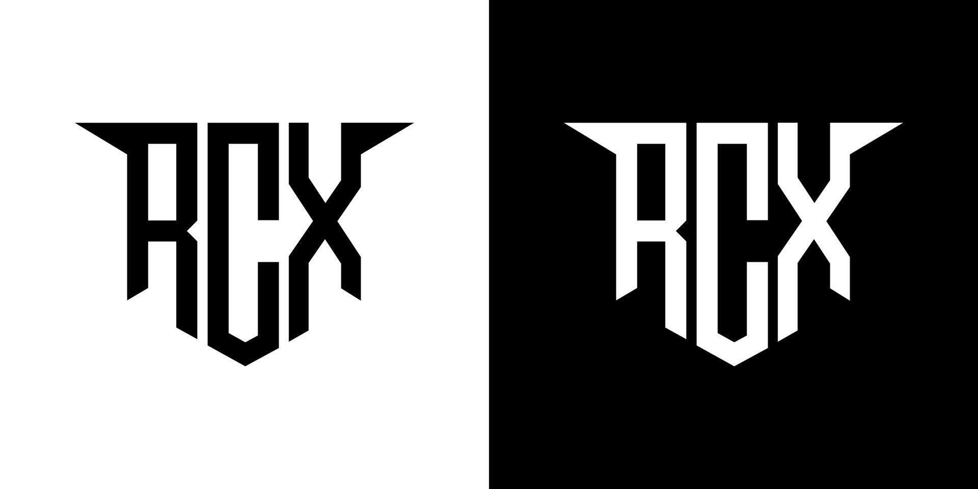 RCX letter logo design with white background in illustrator, logo modern alphabet font overlap style, calligraphy designs for logo, Poster, Invitation, etc. vector