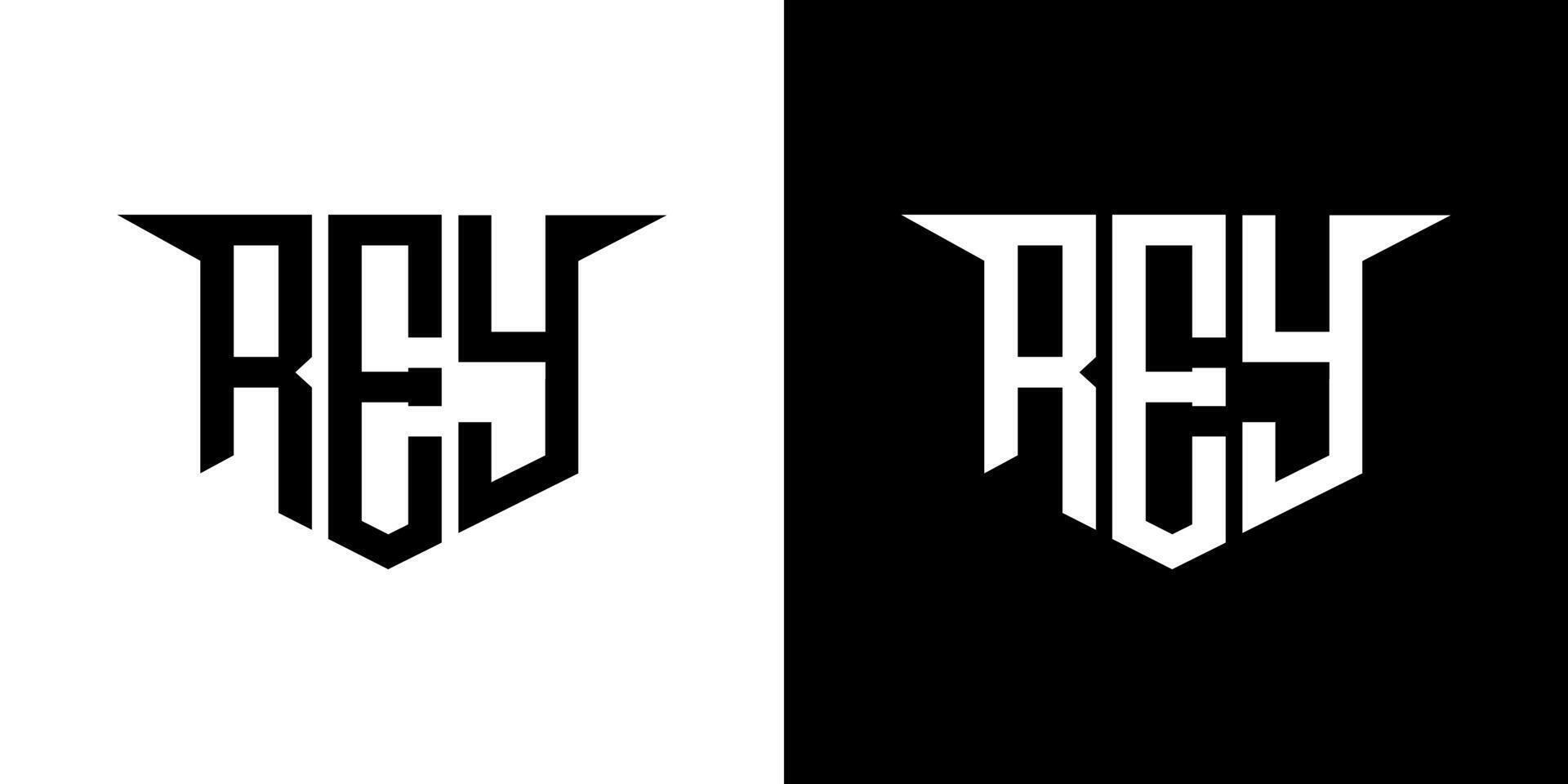 REY letter logo design with white background in illustrator, logo modern alphabet font overlap style, calligraphy designs for logo, Poster, Invitation, etc. vector