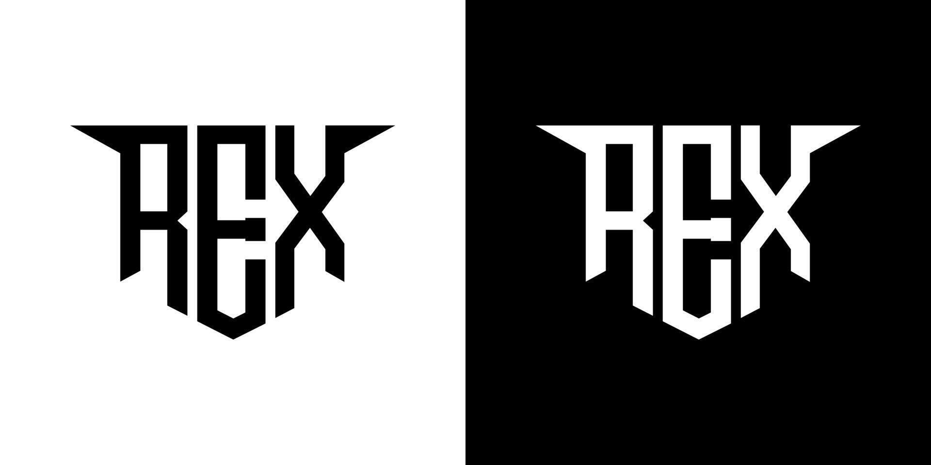 REX letter logo design with white background in illustrator, logo modern alphabet font overlap style, calligraphy designs for logo, Poster, Invitation, etc. vector