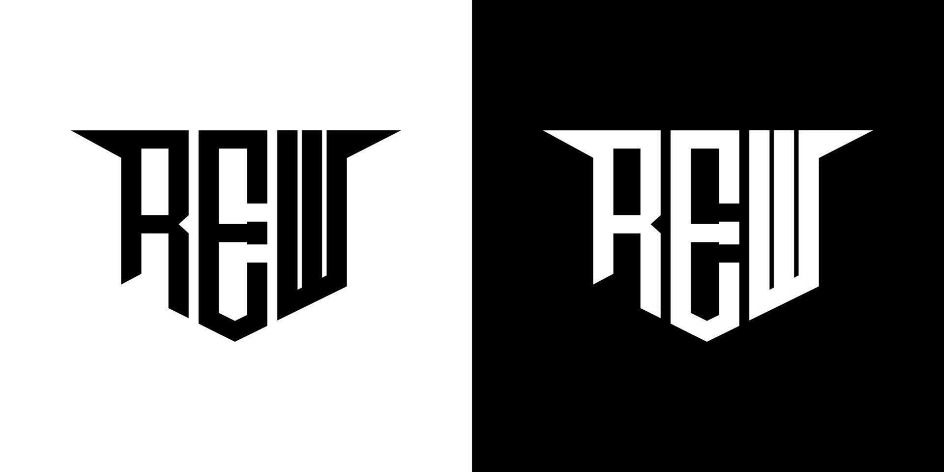 REW letter logo design with white background in illustrator, logo modern alphabet font overlap style, calligraphy designs for logo, Poster, Invitation, etc. vector
