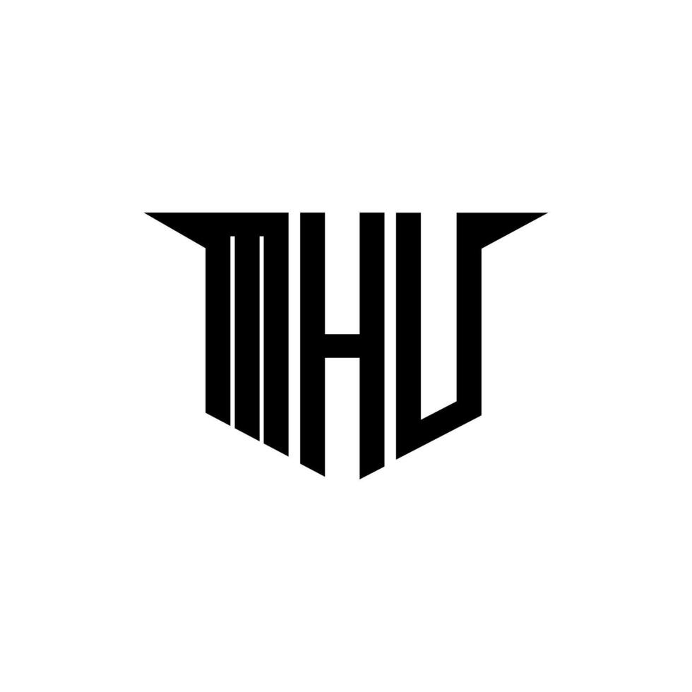MHU letter logo design with white background in illustrator, logo modern alphabet font overlap style, calligraphy designs for logo, Poster, Invitation, etc. vector