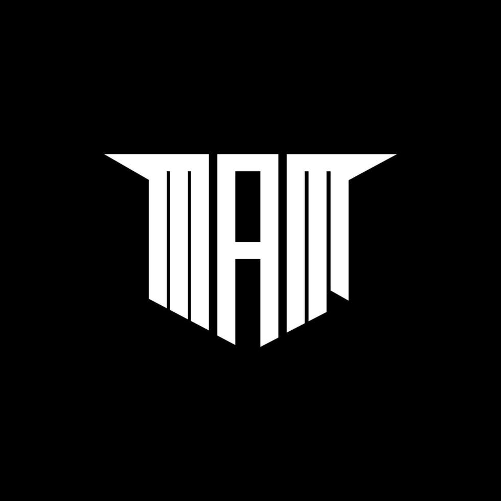 MAM letter logo design with white background in illustrator, logo modern alphabet font overlap style, calligraphy designs for logo, Poster, Invitation, etc. vector
