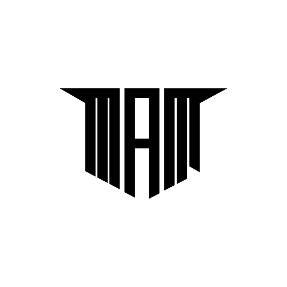 MAM letter logo design with white background in illustrator, logo modern alphabet font overlap style, calligraphy designs for logo, Poster, Invitation, etc. vector