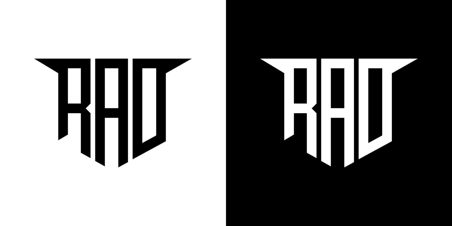 RAD letter logo design with white background in illustrator, logo modern alphabet font overlap style, calligraphy designs for logo, Poster, Invitation, etc. vector
