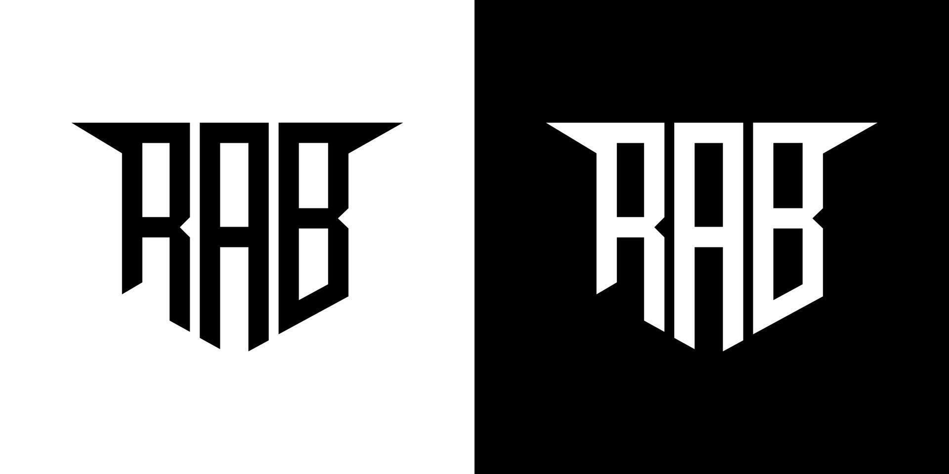 RAB letter logo design with white background in illustrator, logo modern alphabet font overlap style, calligraphy designs for logo, Poster, Invitation, etc. vector
