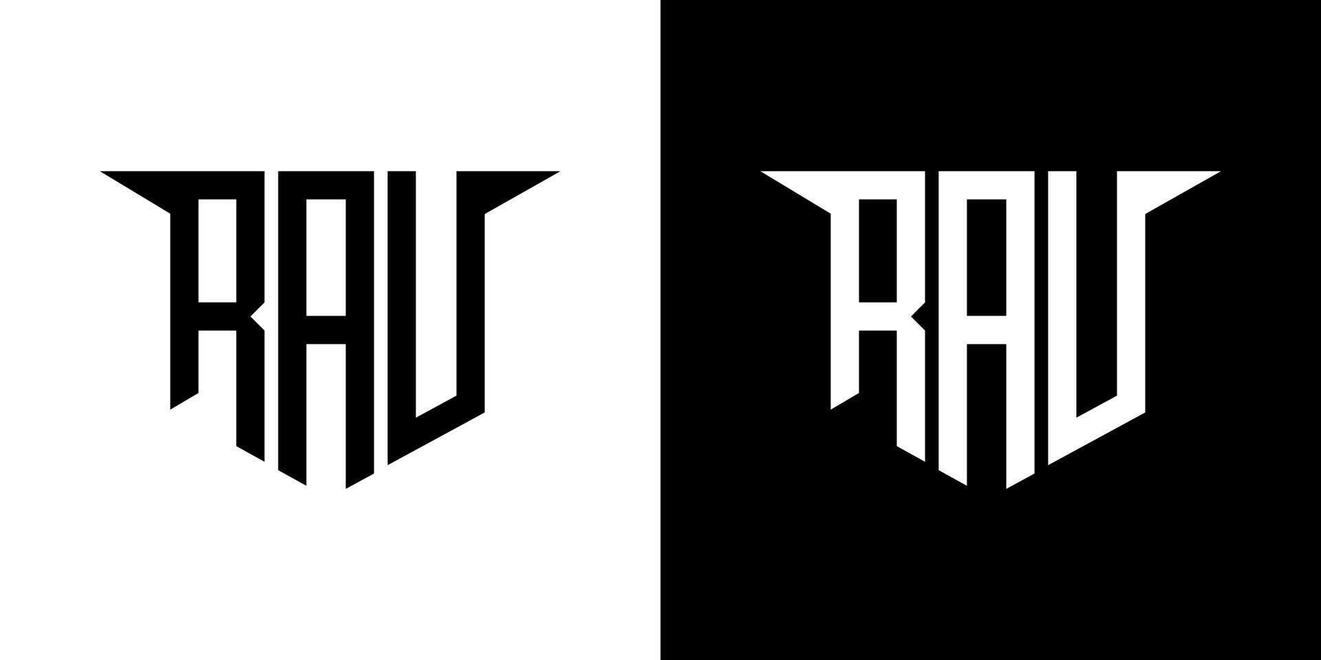 RAU letter logo design with white background in illustrator, logo modern alphabet font overlap style, calligraphy designs for logo, Poster, Invitation, etc. vector