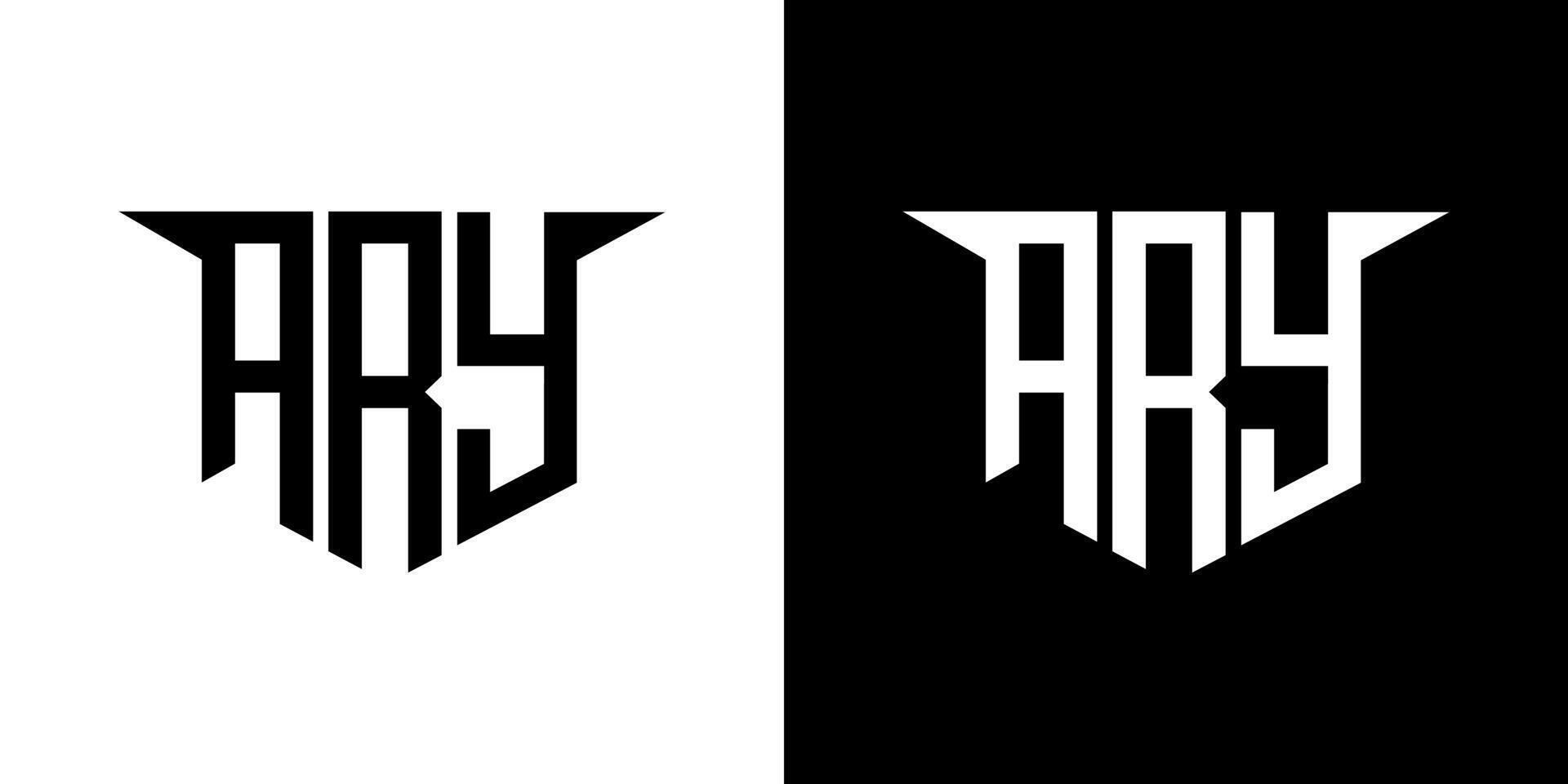 ARY letter logo design with white background in illustrator, logo modern alphabet font overlap style, calligraphy designs for logo, Poster, Invitation, etc. vector