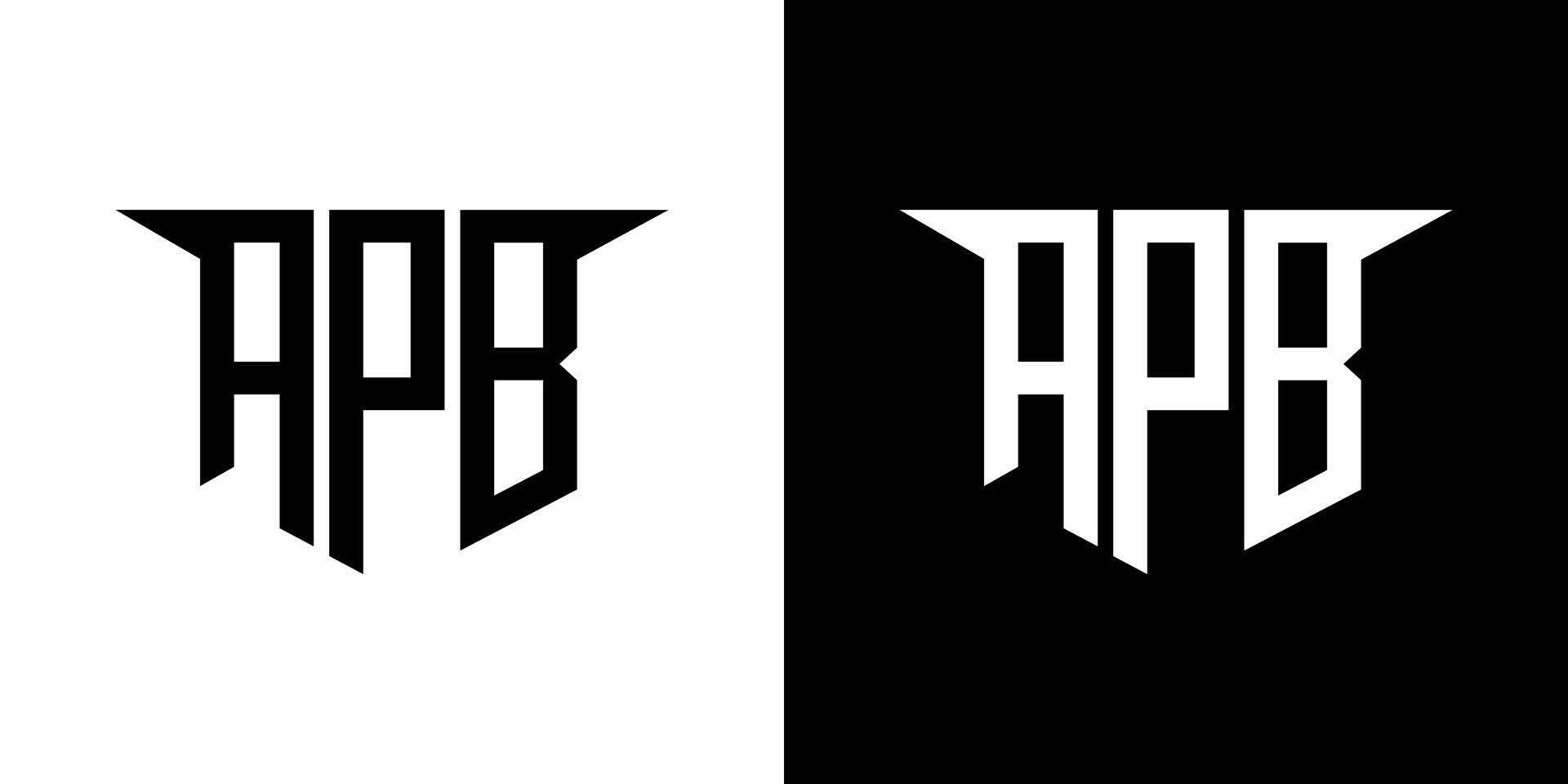 APB letter logo design with white background in illustrator, logo modern alphabet font overlap style, calligraphy designs for logo, Poster, Invitation, etc. vector
