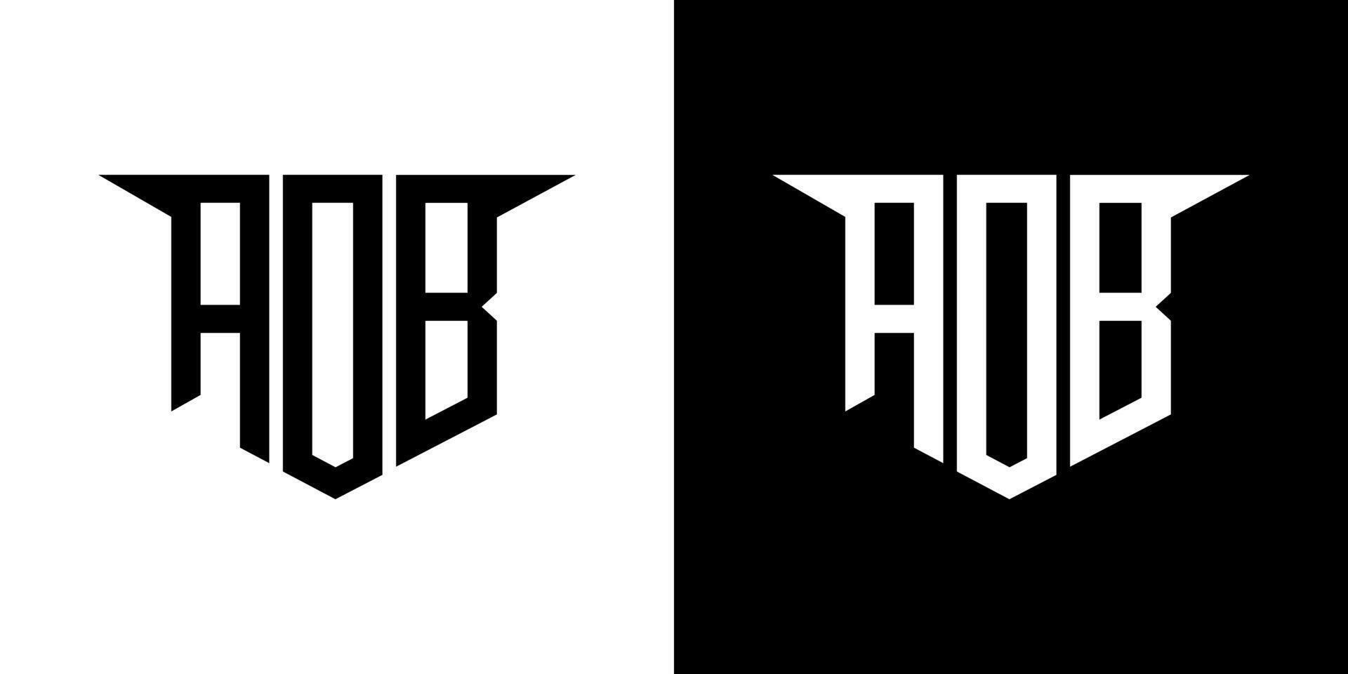 AOB letter logo design with white background in illustrator, logo modern alphabet font overlap style, calligraphy designs for logo, Poster, Invitation, etc. vector