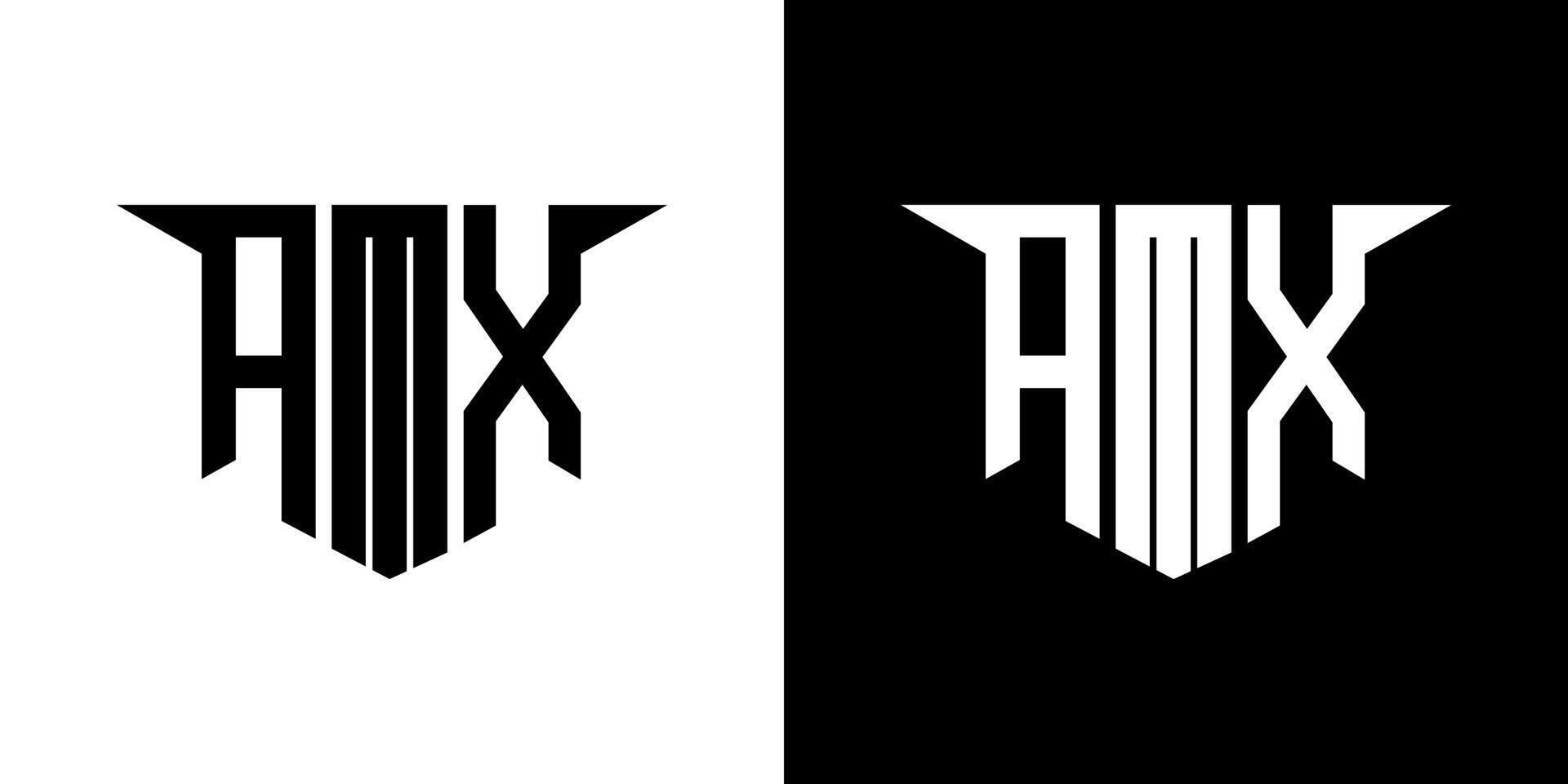 AMX letter logo design with white background in illustrator, logo modern alphabet font overlap style, calligraphy designs for logo, Poster, Invitation, etc. vector