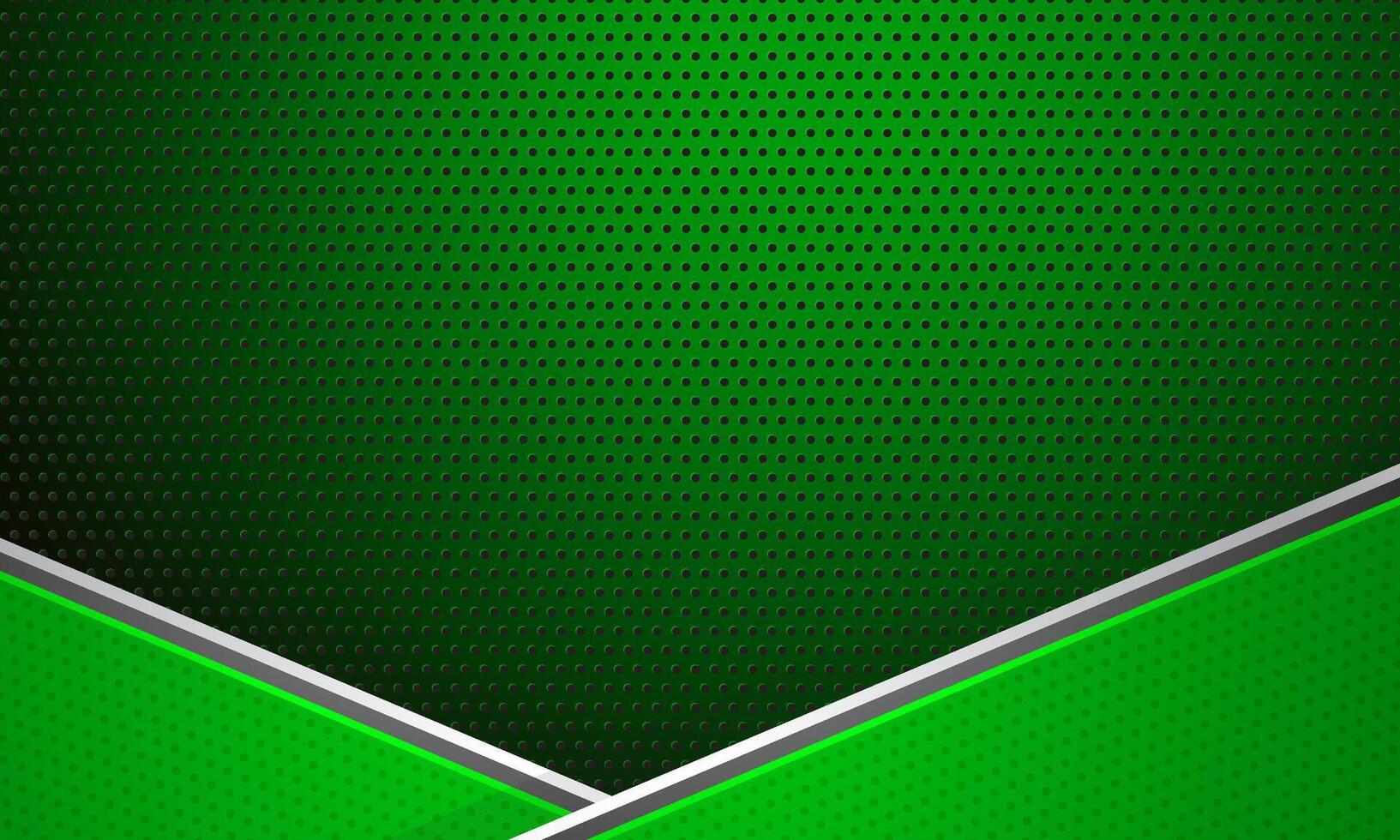 Abstract Green Background with Dotted Pattern and Diagonal Lines with metallic line and copy space vector