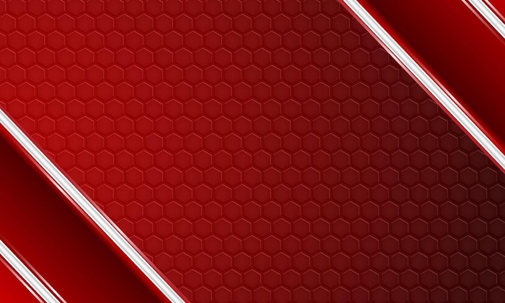 Abstract Red and White Geometric Background with Hexagonal Pattern, Red perforated metallic background with holes vector